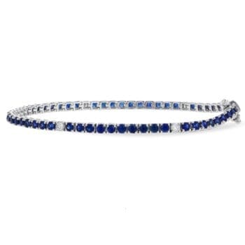 Sapphire and Diamond Tennis Bracelet 14k white gold